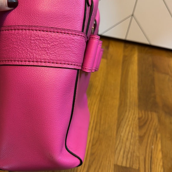 Kate Spade Villabella Quinn Leather Pink Bow polka Dot Purse Tote Bag - Picture 9 of 9